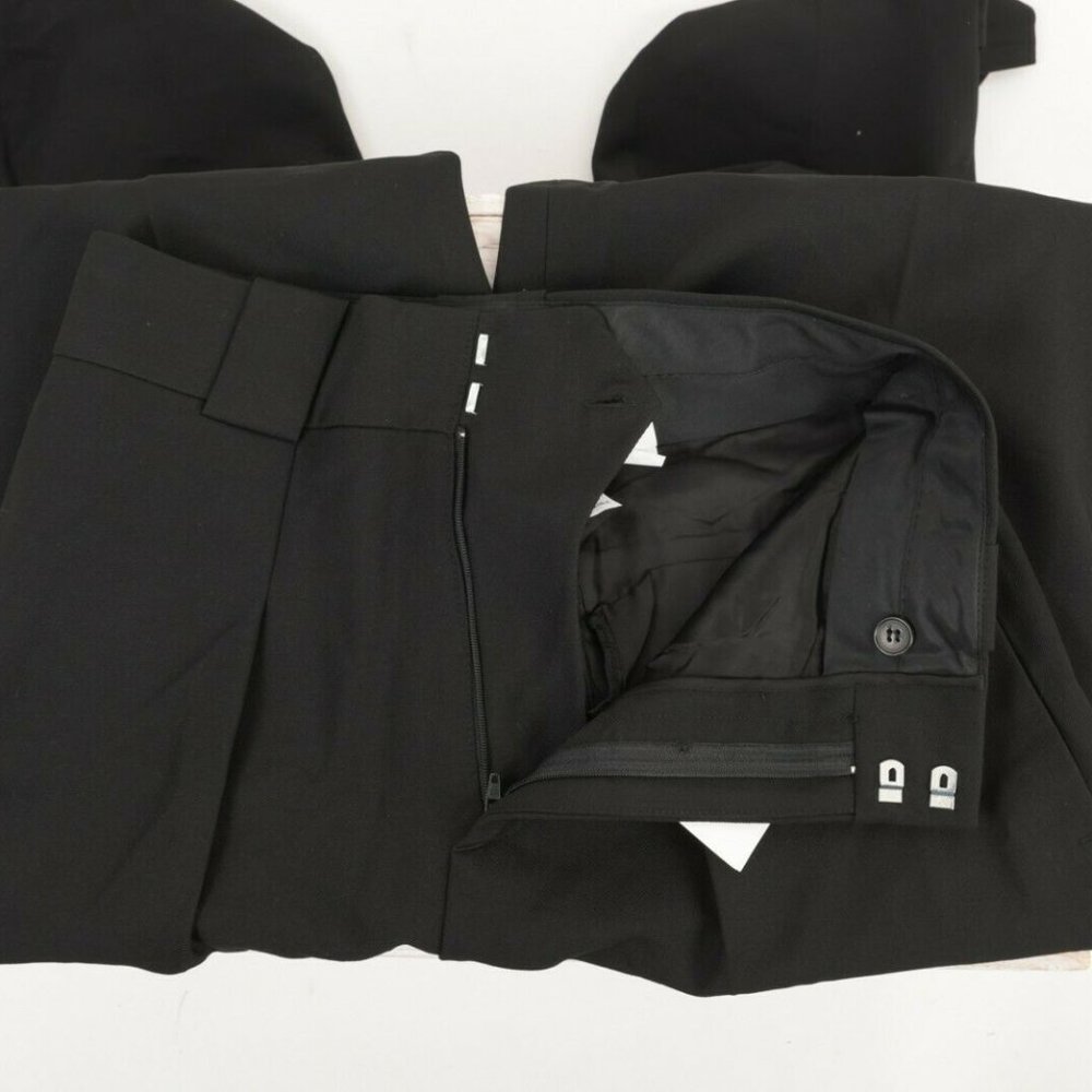 Zara Womens High Waisted Darted Trousers Black m - Picture 5 of 8